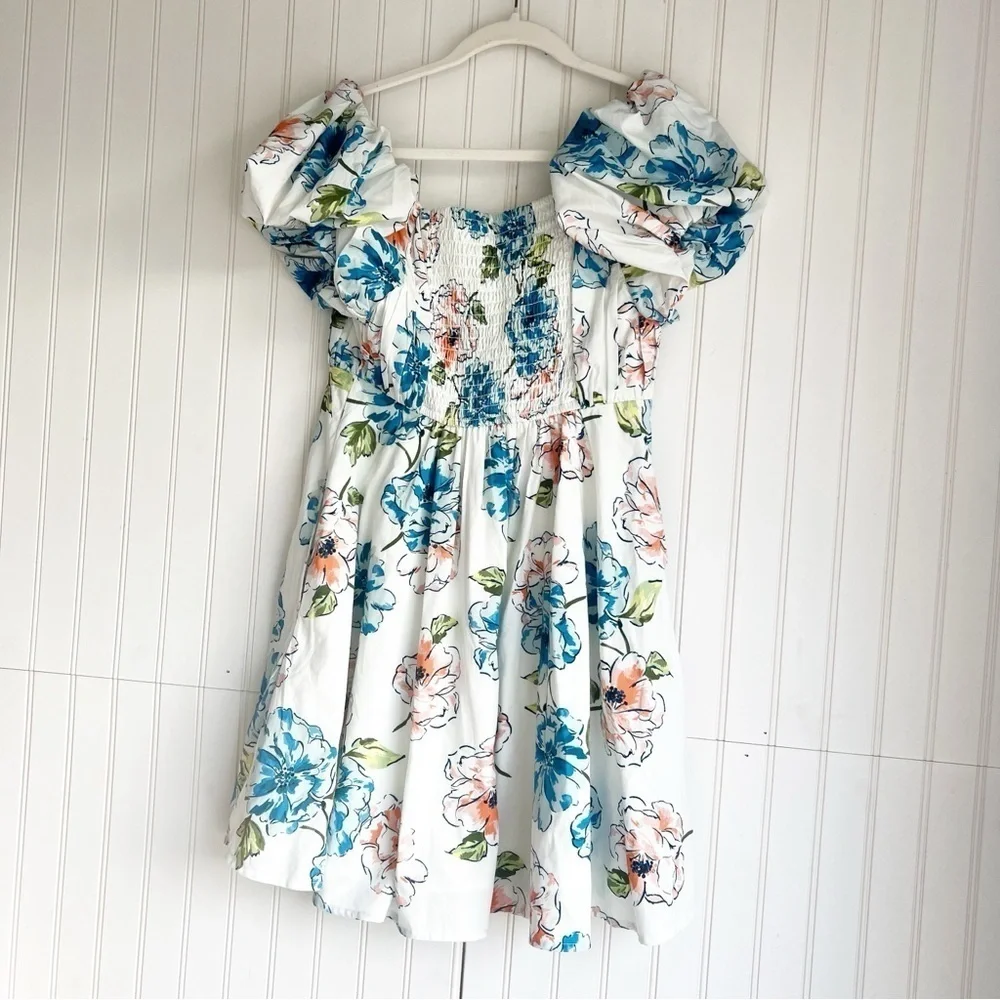 Abercrombie & Fitch Size 13/14 Floral Ruched Puff Sleeve Dress NEW!